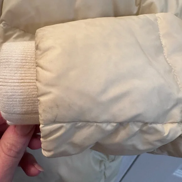 Polo by Ralph Lauren Cream Puffer Coat with Faux Fur Trim - Picture 6 of 8